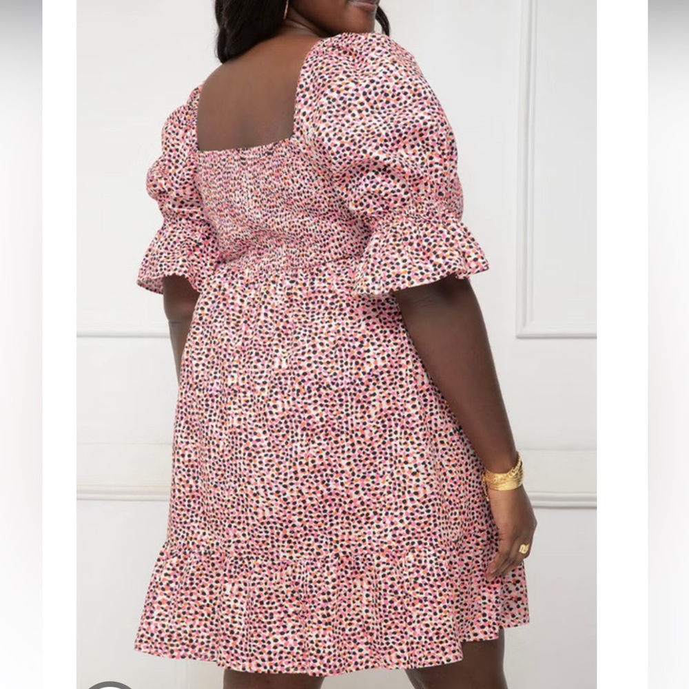 Eloquii Elements Plus Size Smocked Bodice Dress with Puff Sleeves Size 18- New